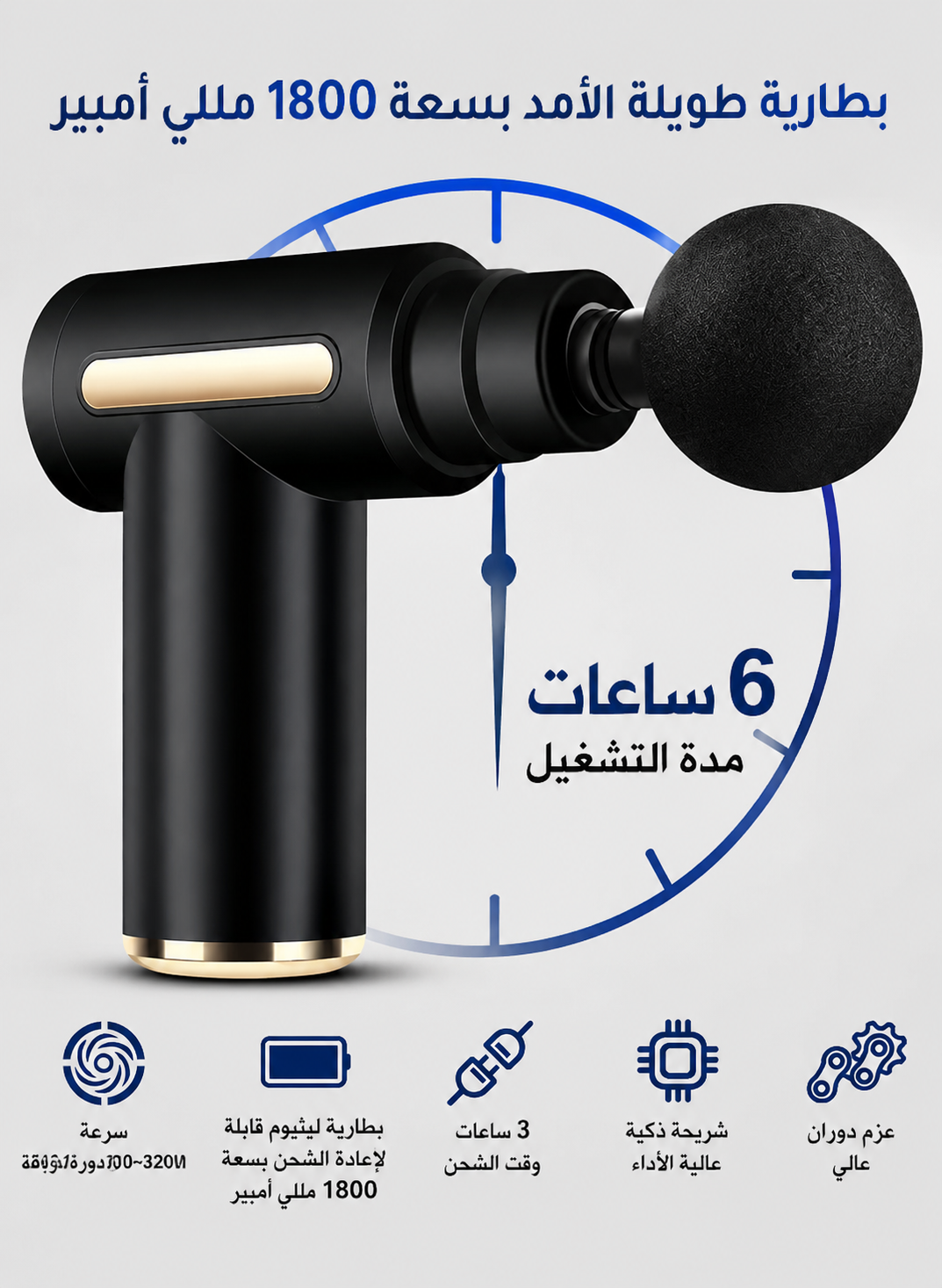 مسدس تدليك صغير | جهاز تدليك العضلات والأنسجة العميقة لتخفيف آلام الرقبة والظهر والجسم