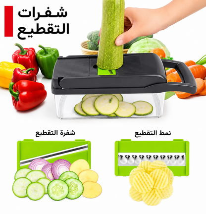 قطاعة خضار، قطاعه بطاطس، قطاعة سلطة | متعدد الوظائف 16 في 1 | قاطع طعام، مبشره، قطاعة خضار يدوية للمطبخ